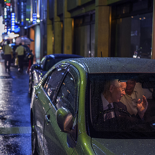 Rainy night driver